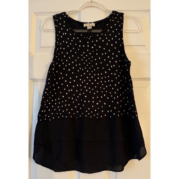 LOFT Polka Dot Sleeveless Pattern Blouse Size S - Picture 1 of 6
